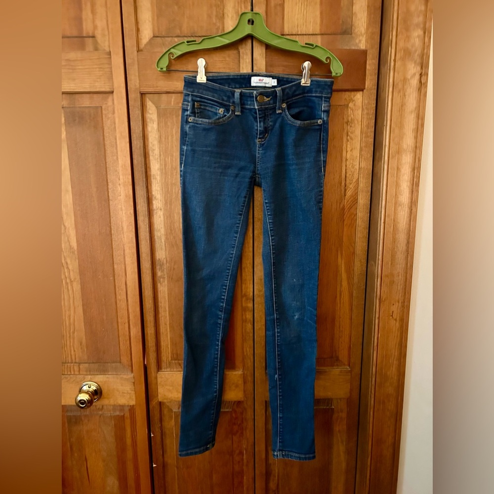 Vineyard Vines Women’s Cotton Blend Blue Classic Skinny Jeans Sz 2 Closet Basic